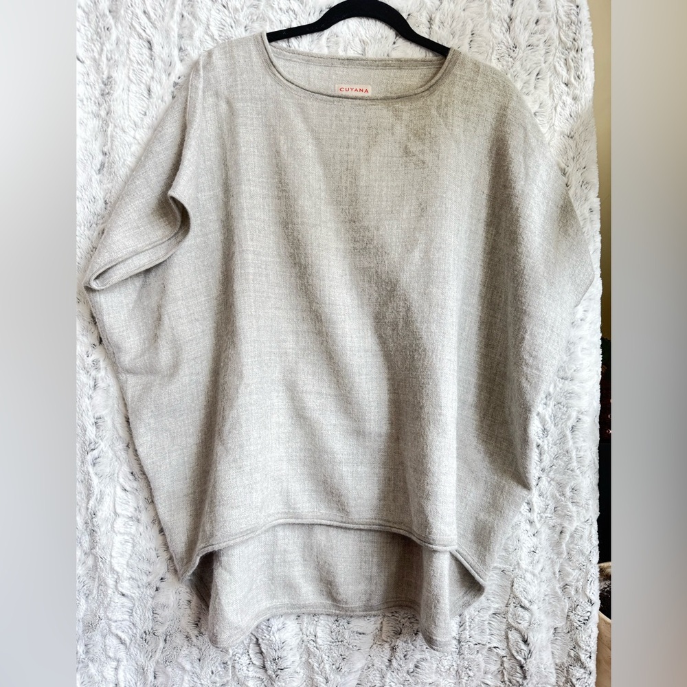 Cuyana Baby Alpaca Wool High-low Top in Size Regilar